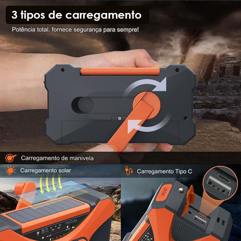 Radio Solar de Emergencia con Cargador 10.000mAh