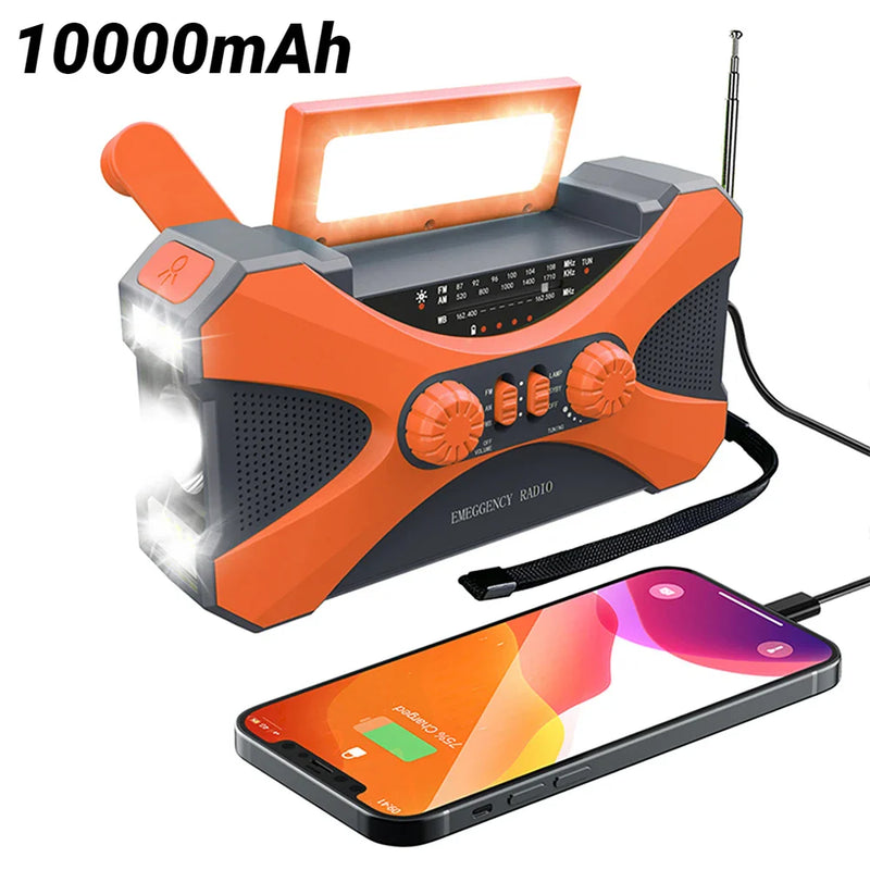 Radio Solar de Emergencia con Cargador 10.000mAh