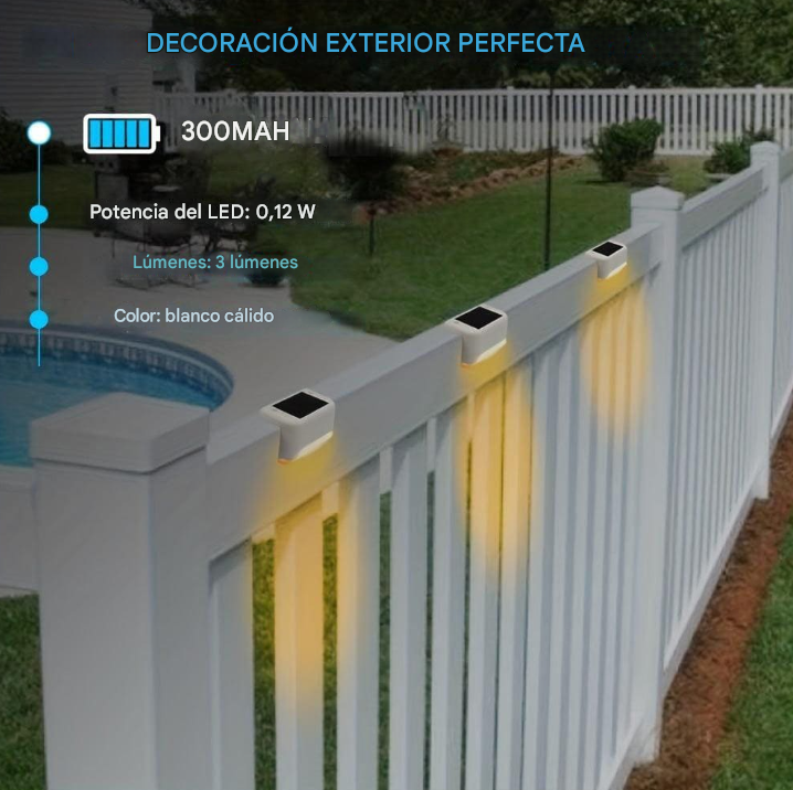 Kit de Iluminación Solar para Deck [Fácil instalación]